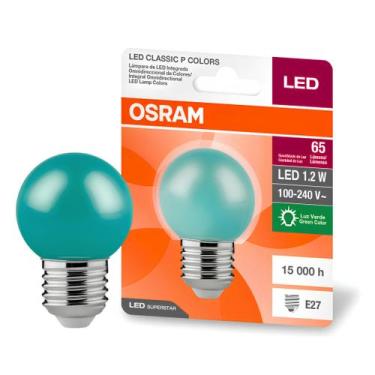Imagem de Kit 4 Lampada Led Bolinha Verde 1,2W 50Lm E27 Bivolt Osram, 127/220V, 