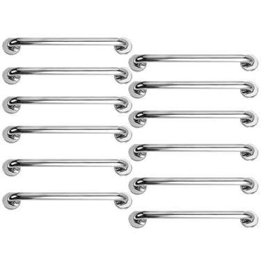 Imagem de Barra Alça Apoio 50cm Aço Inox Kit 11 Uni Idoso Gestante Cadeirante Pc