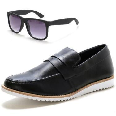 Imagem de KIt Dockside Casual Ec Shoes Liso Com Detalhe Gravata E Oculos, 39, Pr