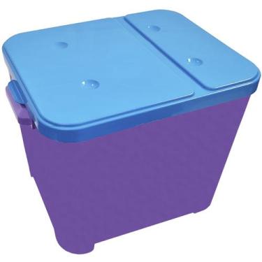 Imagem de Container Furacão Pet Roxo Com Tampa Azul 15Kg