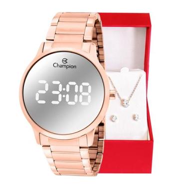 Imagem de Relógio Feminino Champion Digital Rosê Espelhado CH40142M