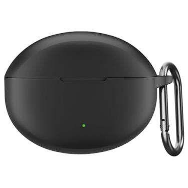 Imagem de USTIYA Capa para fones de ouvido Oppo Enco Air 4 Pro sem fio, capa de proteção de silicone macio de corpo inteiro com chaveiro, acessórios para fone de ouvido Funda Carcasa (preto)