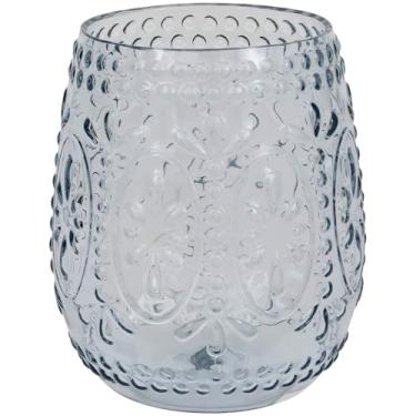 Imagem de Unique Taça de vinho sem haste de plástico azul vintage (1 unidade) - Utensílios de bebida duráveis para celebrações e ocasiões especiais