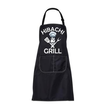 Imagem de CMNIM Aventais Hibachi Grill para Hibachi Master Gifts Avental Hibachi Chef Engraçado Masculino Aventais de Cozinhar Grelhar Aventais Hibachi Presentes para Amantes, Hibachi Grill, M
