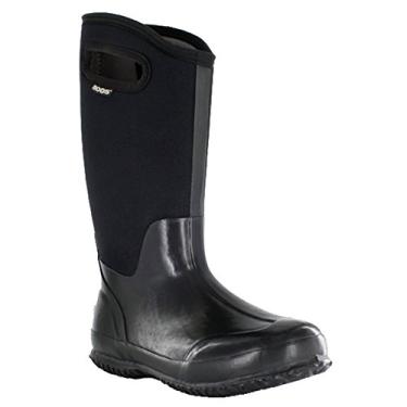 Imagem de Bogs Bota de neve feminina clássica com alça alta e isolamento à prova d'água para chuva e inverno, Preto liso, 11