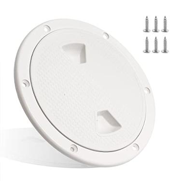 Imagem de LIDSCURA Escotilha de inspeção antiderrapante circular branca de 20 cm com capa destacável, tampa de escotilha de 15 cm, para barco de acesso RV