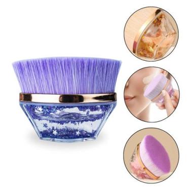 Imagem de Pincel Mágico Colorido Glitter Oval Maquiagem Aplicação de Base Pó Con