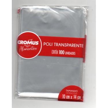 Imagem de Saco Transparente Incolor 100 UN Cromus vários tamanhos, 10 cm x 14 cm