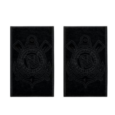 Imagem de Kit 2 Toalhas de Rosto e Mão Aveludada 100% Algodão Time Corinthians P