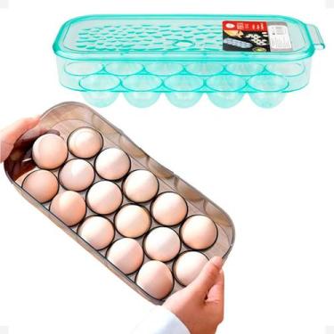 Imagem de Organizador Porta Ovos 16 Un Com Tampa Geladeira Cozinha - INOVA