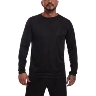 Imagem de Camiseta Dry Fit Manga Longa Masculina Academia Esporte - Genérica, Pr