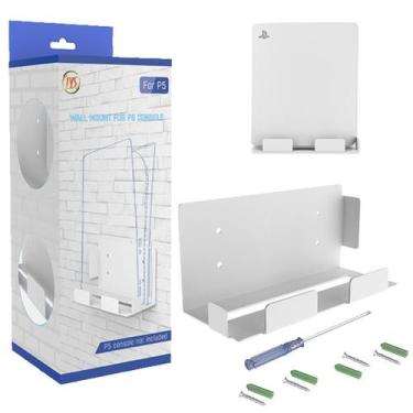 Imagem de Suporte De Parede Em Aço Para Playstation 5 PS5 Base Branco - TechBras