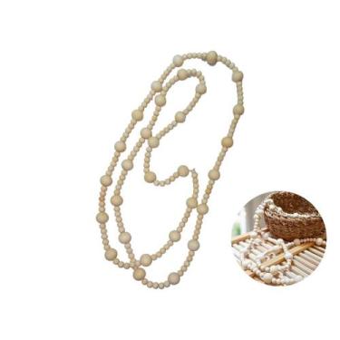 Imagem de Colar De Mesa Grande Decorativo Adorno Em Madeira Enfeite Clássico Boh