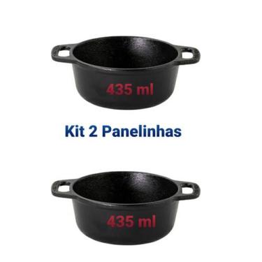 Imagem de Panelinha Cumbuca Ferro Para Servir Porção Individual Kit 2 unidades -