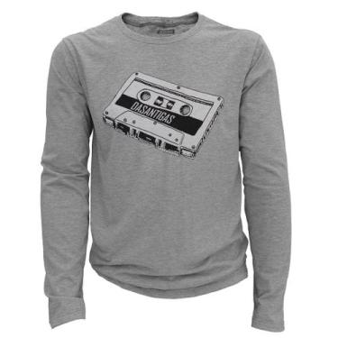 Imagem de Camiseta manga longa - Fita K7. - DASANTIGAS, Silver, Silver, P