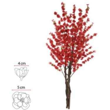 Imagem de Planta Árvore Artificial Cerejeira X450 Vermelho 1,6m - FLORESCER DECO