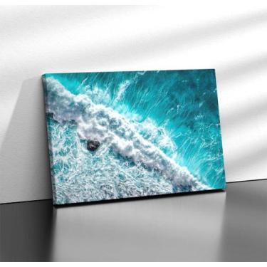 Imagem de Quadro Tecido Canvas Oceano Ondas Mar Agitado Água 05 - LindaCasaPremi