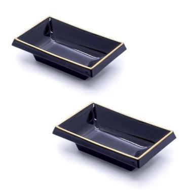 Imagem de Kit C/ 2 Molheira Retangular Japonesa Para Shoyu Cor Preta - AC