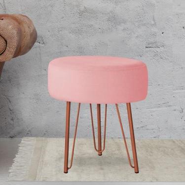 Imagem de Banquinho Tipo Puff Pé de Ferro Bronze - Trendy, Rose