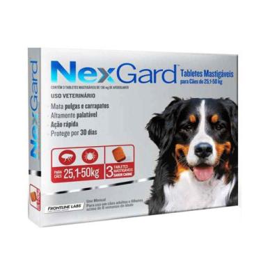 Imagem de Nexgard Antipulgas Cães 25 A 50kg Combo 3 Comprimidos - Merial
