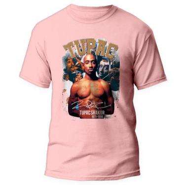 Imagem de Camiseta Tupac 2pac Rapper Rap camisa Hip Hop 1 Rosa - Kamisetas Otaku