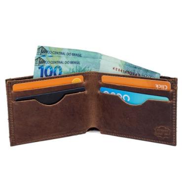 Imagem de Carteira Masculina Simples Em Couro Porta Cartões Documentos Cnh - Pam