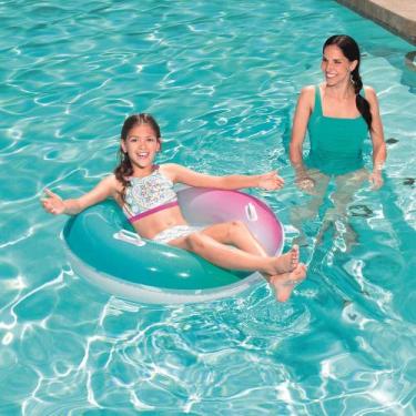 Imagem de Boia inflável piscina Arco-íris Bestway infantil Azul e rosa