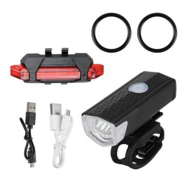 Imagem de Kit Farol Bike + Sinalizador traseiro LED Recarregável - CordeiroShop