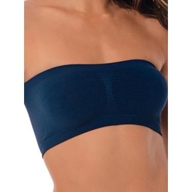 Imagem de Sutiã Bustiê sem Aro e sem Bojo Ultraleve Demillus 61900, Azul marinho