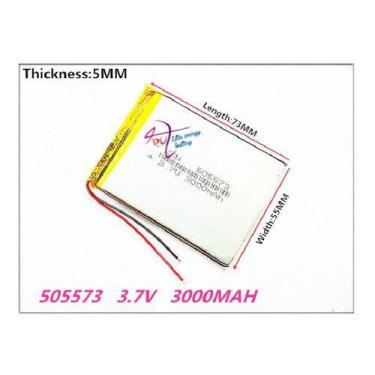Imagem de 1 Unidade 505573 2 Fios 3000mah 3,7v 5mm X 55mm X 73mm - KMIG