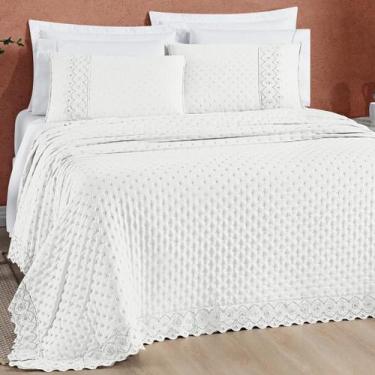 Imagem de Cobre Leito Queen Size 200 Fios London Bordado Inglês Super Luxuoso NO