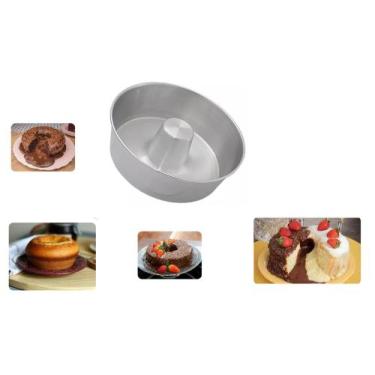 Imagem de Forma Cone Assadeira Canudo Tabuleiro Redondo Alumínio Polido Anti-man