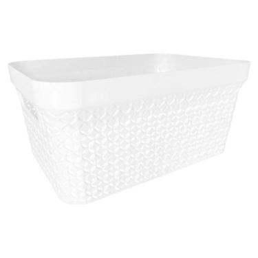 Imagem de Caixa Organizadora Plástico Tamanho G Branca 12,5x27,3x18,3cm Ref.CXOR