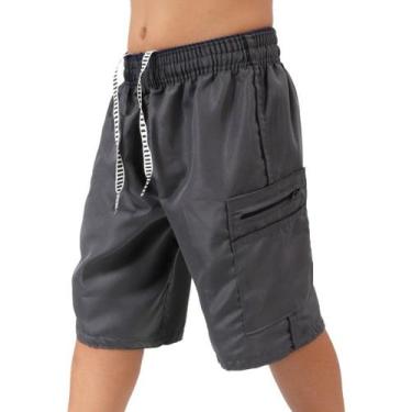 Imagem de Kit 3 Bermudas Short Infantil / Juvenil Liso Tactel Bolsos ziper Kids 