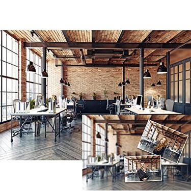 Imagem de DASHAN Pano de fundo de poliéster de 3 x 2,4 m para escritório, escritório, escritório, janela, vídeo, conferência, zoom, reunião, YouTube, casa, escritório, fotografia, cenário, casa, interior, escritório, fotografia, cenário, foto, adereço