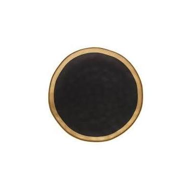 Imagem de Prato de sobremesa em porcelana Dubai preto e dourado 21cm Wolff