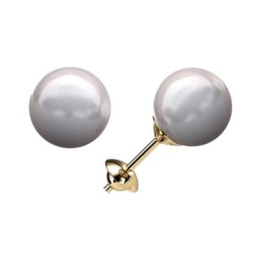 Imagem de Brinco Redondo Perola Bolinha Natural Ouro 18k FP4678MM - Fab Joias, 7