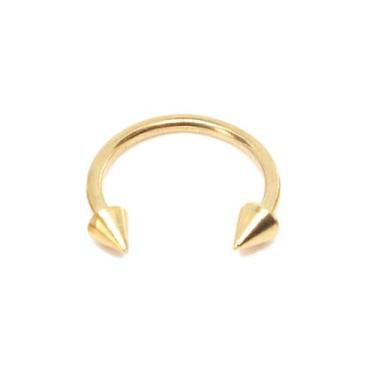 Imagem de Piercing Ferradura Spike Pvd Dourado Aço Cirúrgico - M2 Piercing