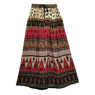Imagem de Saia Indiana Maia Cigana Rodada Longa Vários Modelos - Bali, Verde, Ve