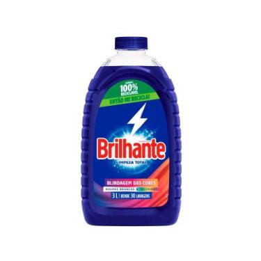 Imagem de Sabão Líquido Lava Roupas Brilhante Limpeza Total - 3L, 3L