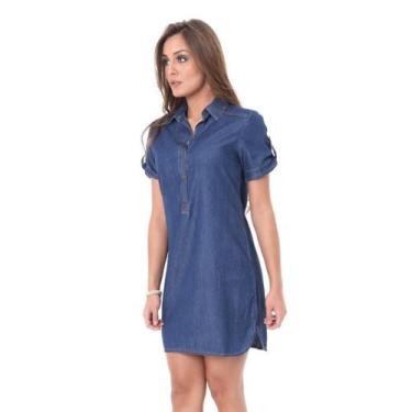 Imagem de Vestido Chemise Jeans Miss Joy 2942, G, Marinho