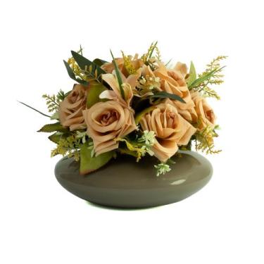 Imagem de Vaso Flor Buquê Rosas Artificial Decoração Centro de Mesa - Floralis, 