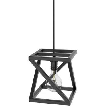 Imagem de Pendente Quadrada Industrial Luminária De Teto Preto SF - Shopforte