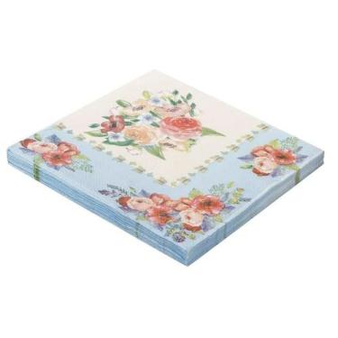 Imagem de Guardanapo de Papel Folha Dupla Flores Floral 32x32 cm Silver Festas -