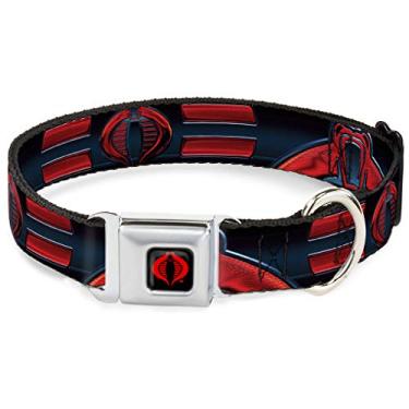 Imagem de Buckle-Down DC-WGIJ004-M 11-17 cm"GIJA-GI Joe Cobra Logotipo totalmente colorido preto/vermelho coleira para cachorro, média