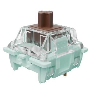 Imagem de Gateron Jade Series 3.0 Interruptor de teclado marrom, mola tátil de 3 pinos 55gf de dois estágios, interruptores pré-lubrificados, para teclados mecânicos MX Gaming (marrom, 72 peças)