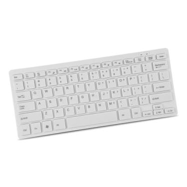 Imagem de Ultra Fino 78 Teclas Mini Teclado Com Fio USB Transmissão Estável para Desktop Laptop PC (Branco)