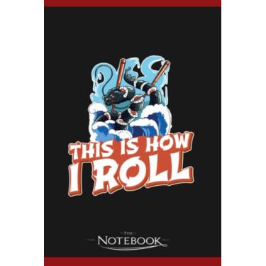 Imagem de Japanese Sushi Dragon Great Wave This Is How I Roll Notebook: 120 pages 6x9 inches| Gratitude Journal Notebook Gift For All Ages All Genders