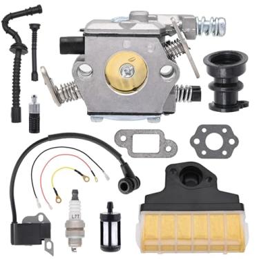 Imagem de NIMTEK Carburador MS250 com bobina de ignição para motosserra Stihl 021 023 025 MS210 MS230 MS250 com 1123 160 1650 kit de ajuste de filtro de ar substitui Walbro WT286
