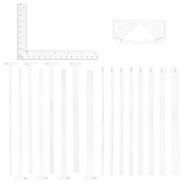 Imagem de UNICRAFTALE 1 conjunto de pacote de encadernação de livros transparente ferramenta fácil para scrapbooking réguas em forma de T modelos de encadernação de acrílico flexíveis para encadernação de